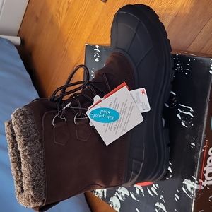 totes Men's Dark Brown and Black Snow Boots